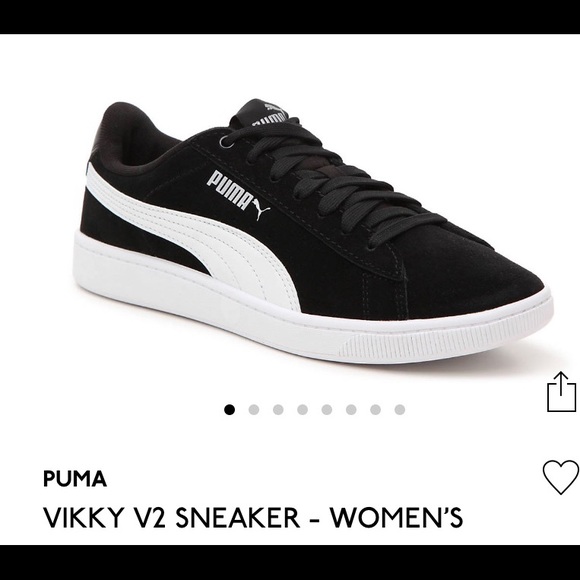 7.5 Black Suede Women’s Vikky V2 Puma Sneaker - Picture 1 of 5